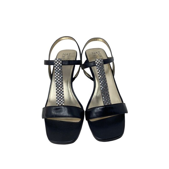 Naturalizer Heel Women's Size 10 M Black Leather Rhinestones 3" Heel Skylar - Picture 6 of 8